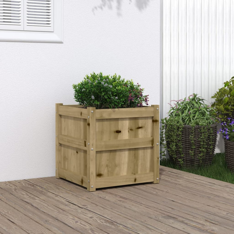 Wooden Kogut Flower Box, 1, Brown, 27.6" H X 35.4" W X 19.7" D