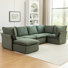 Hepworth Dejohn Corduroy Sectional Sofa With Solid Wood Legs