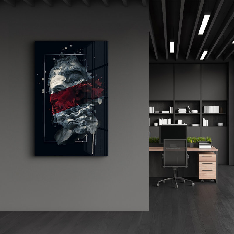 Élégante peinture murale en verre trempé de 13,8 po x 21,7 po | 100% verre trempé, épaisseur: 0,16 pouce | Imprimé UV pour des couleurs éclatantes | Parfait pour la décoration intérieure, le salon et les espaces de bureau