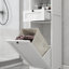 Armoire de trieur de linge inclinable à un compartiment et un tiroir - Blanc