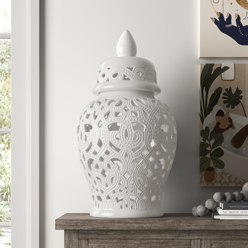Laforce Handmade Ceramic / Porcelain Decorative Urns & Jars, White