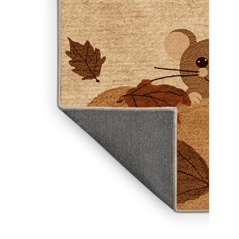 Soft Plush Fabiano Thanksgiving Modern & Contemporary Abstract Area Rug in Brown – Beige Binding, 5x7