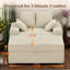 Chaise longue surdimensionnée 57 po en velours côtelé de luxe avec repose-pieds avec rangement, 2 coussins-865008598