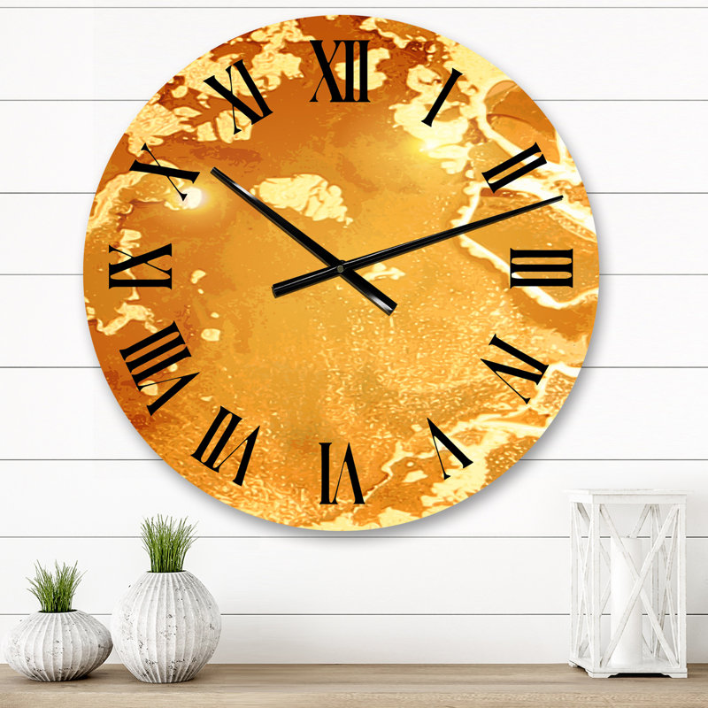 Horloge murale orange et orange, Moyen