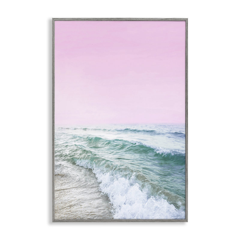 «Pink Winter Sea», art de la giclée encadrée par Sissi et Seb, Estampe numérique Farmhouse, H 18 po x l 12 po