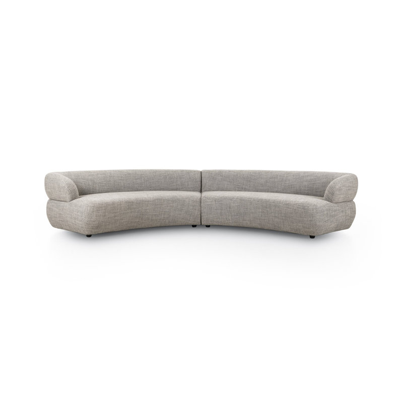 Canapé 2 pièces Athens, Grey Polyester Blend