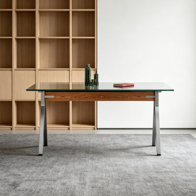 Modern Design Durable Tempered Glass Tabletop Desk