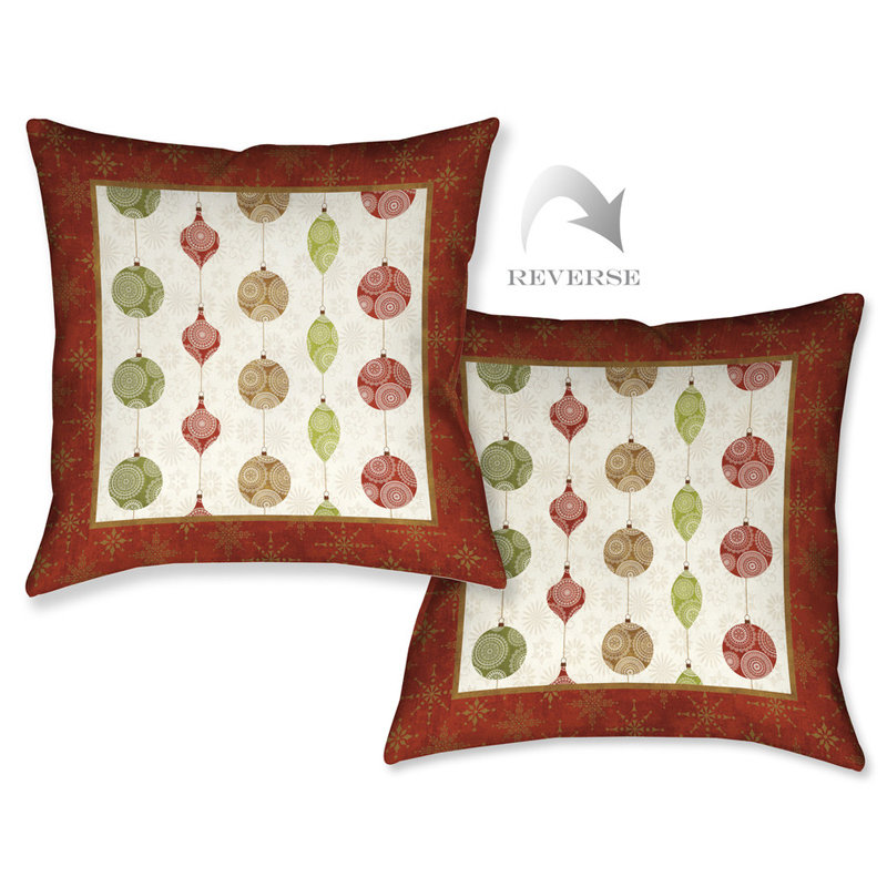 Holiday Ornaments Throw Pillow