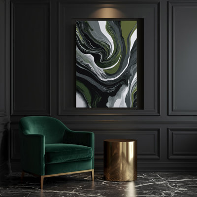Abstrait art fluide sur toile grise 59