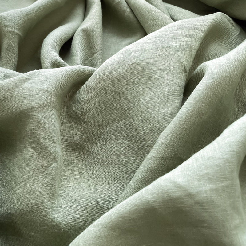 100% Linen Sheets Set, Queen Sheet Set with 2 Pillowcases, Green