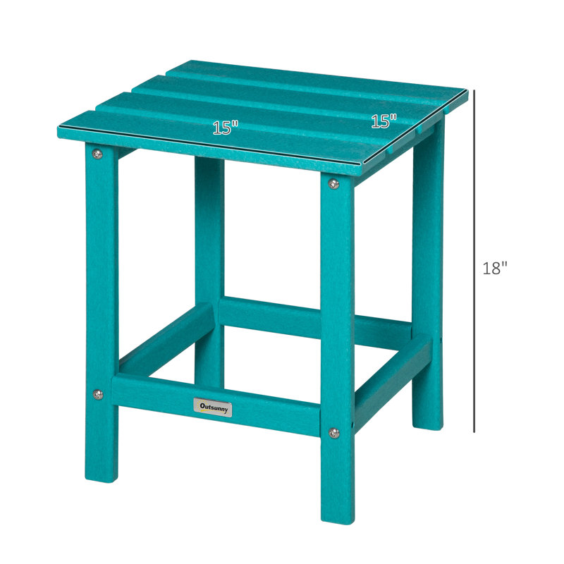 Turquoise HDPE Plastic Outdoor Patio Side Table