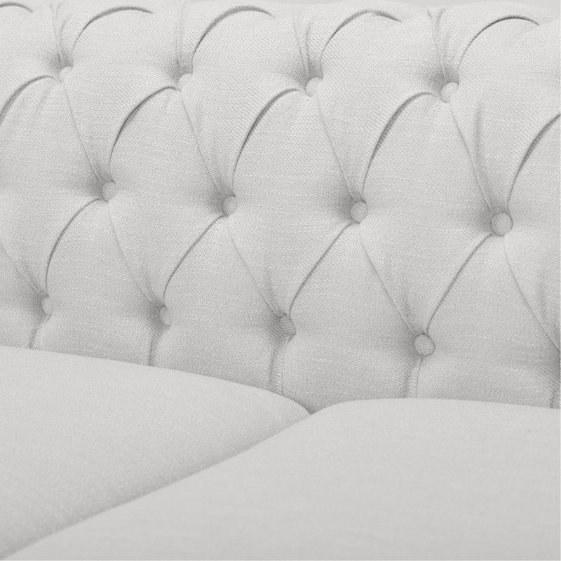 Canapé classique de style Chesterfield avec un design intemporel et des éléments traditionnels, Tissu gris