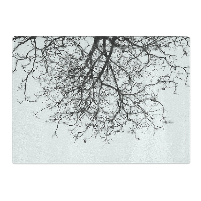 Tempered Glass Bare Tree Painting Chopping Board, 28.5 cm x 39 cm