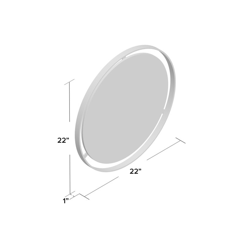 Radlin 22'' Round Black Metal Framed Wall Mirror