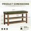 Mid-Century Modern Leather-Cushioned Shoe Storage Bench-647323069
