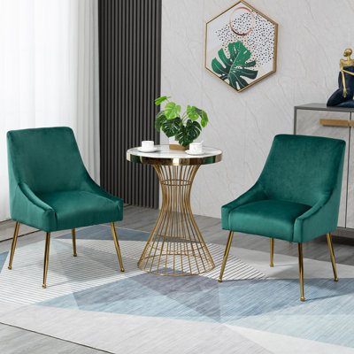 Chaise d'appoint rembourrée en velours Breionna