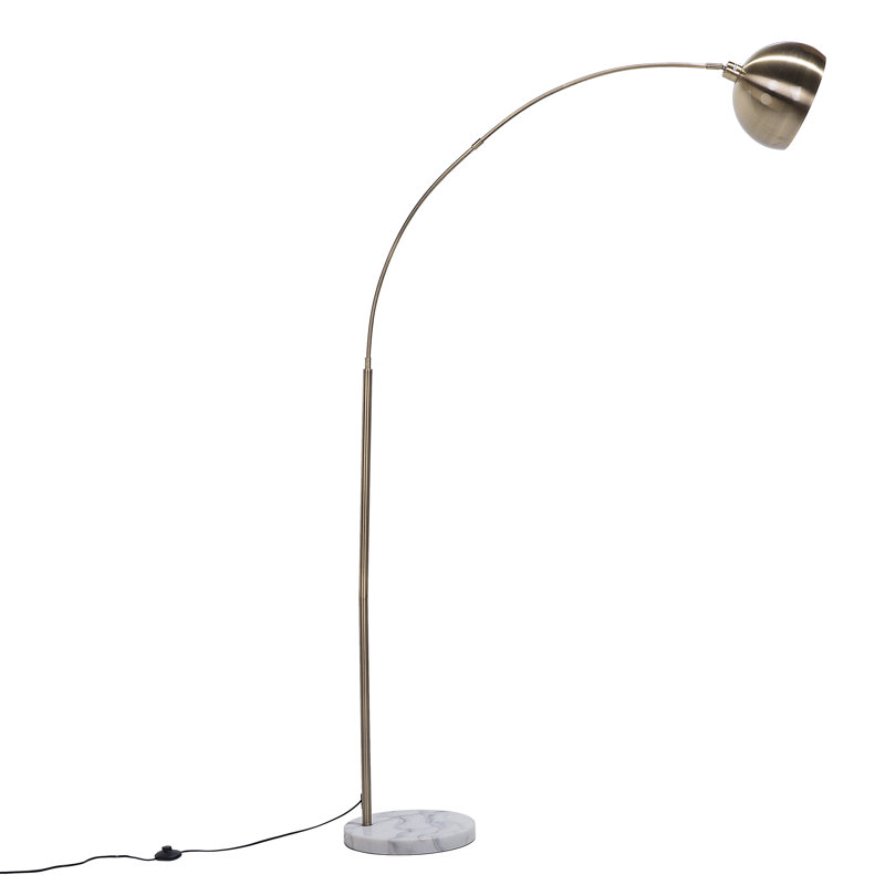 Aanya 210cm Arched Floor Lamp, Brass