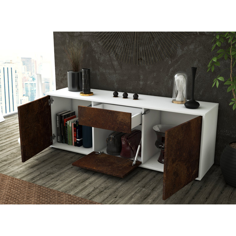 Wymore TV Stand, Rust / Matte White