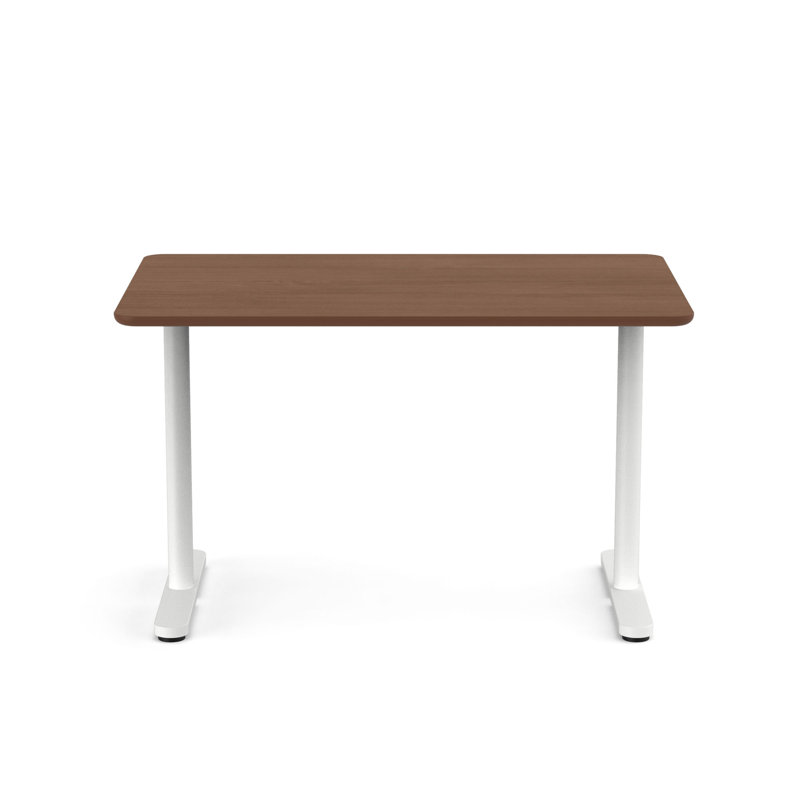 Bureau à hauteur fixe Raise, H 29 po x l 48 po x P 30 po, Blanc/noyer
