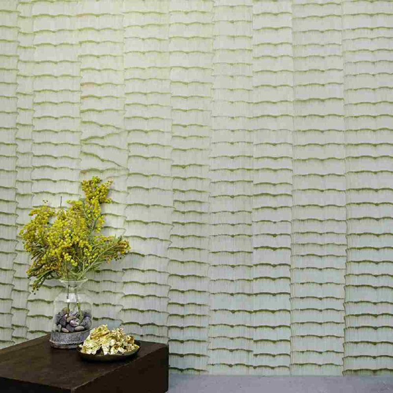 Abstract Shimmer Wallpaper, 26" W x 144" L, Iridescent Gold/Moss Green