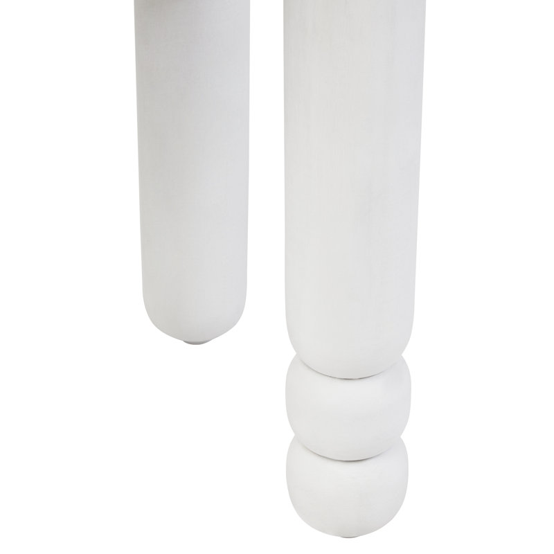 Demel Solid Wood End Table, White