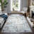 GLN Rugs Contemporary Collection - Machine Washable Modern Area Rug, Contemporary Washable Rug, Non Slip Area Rug, Abstract Living Room Rug, Bedroom Rug, Bathroom Rug (Gray Rug)-1322217184