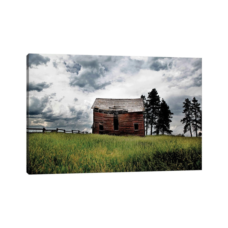 Montana Barn II - Print on Canvas, 20.32 cm H x 30.48 cm W, Wrapped Canvas