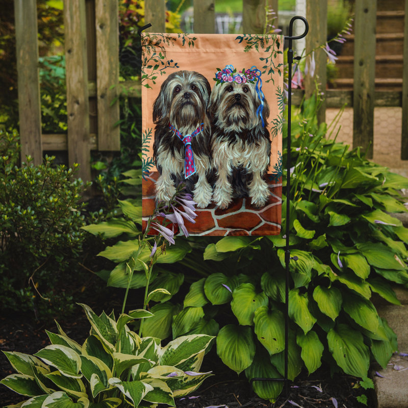 Graziello Double Sided 15'' H x 11.5'' W Polyester Animal Garden Flag, Lowchen