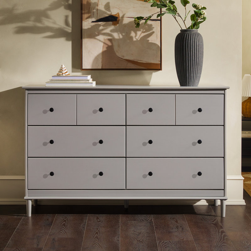 Commode double 6 tiroirs Haney, Gris