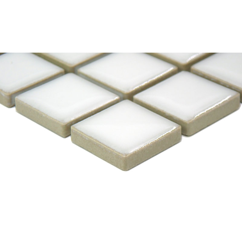 Afloat™ 13" x 13" Porcelain Mosaic Sheet, White