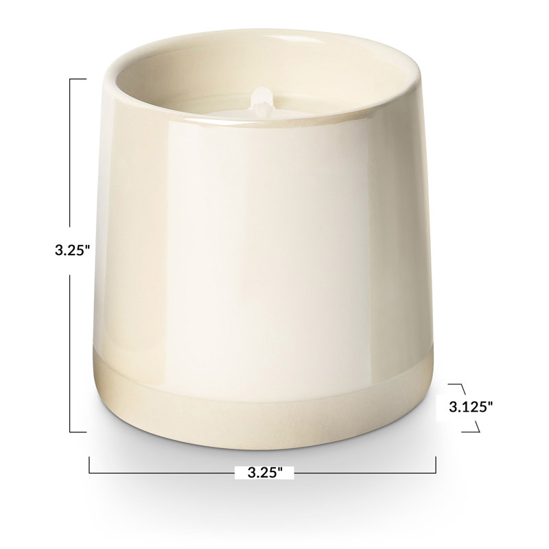 Noble Holiday Winter White Candle, Shine Ceramic Candle