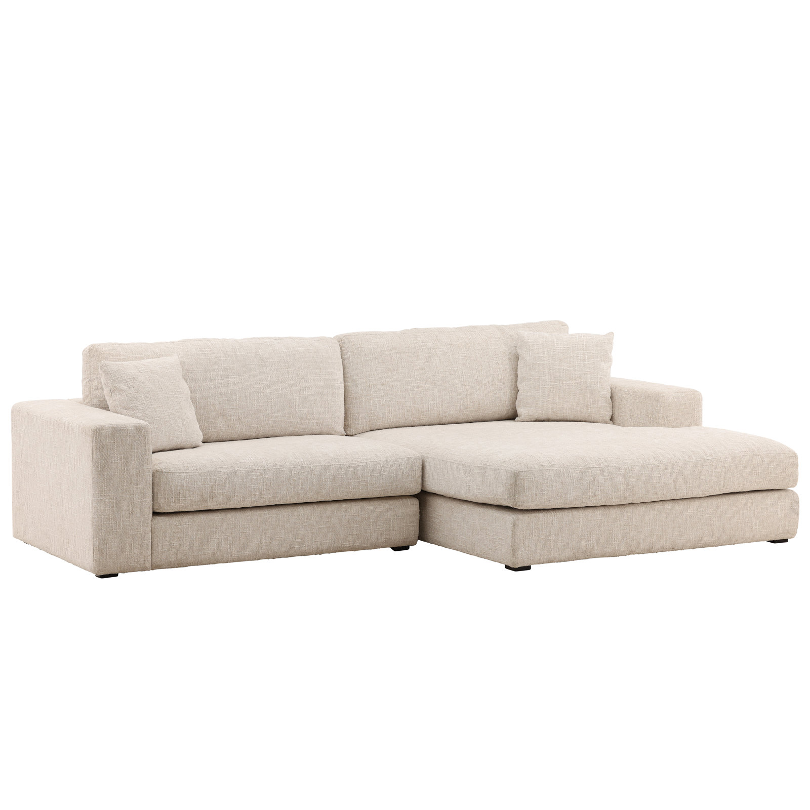 Upholstered Chaise L-Sectional, Right Hand Facing
