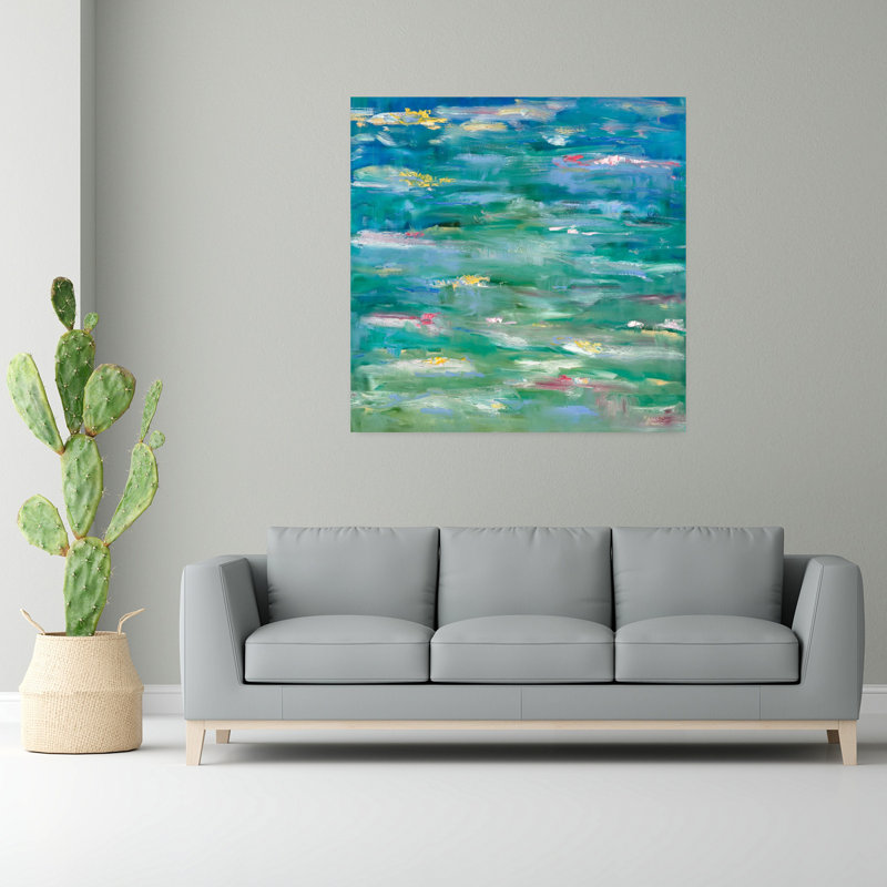 Hommage à Monet, art contemporain abstrait, H 48 po x l 48 po