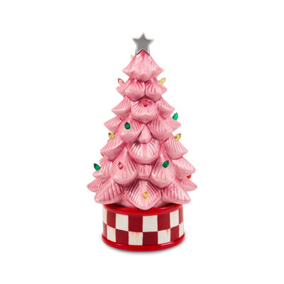 Pink Illuminated Ceramic Retro Tree