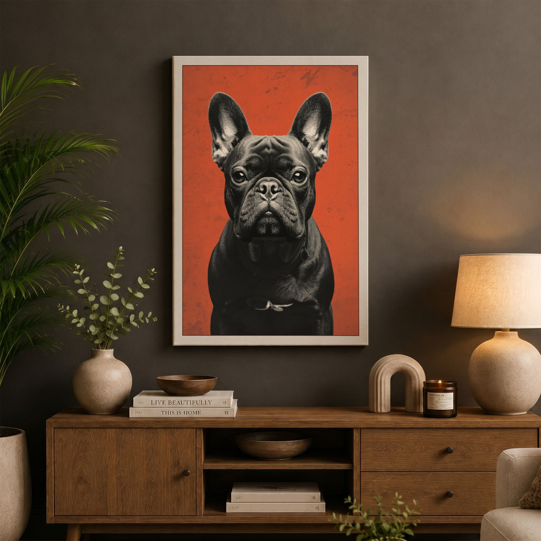 French Bulldog Portrait Modern - Wrapped Canvas