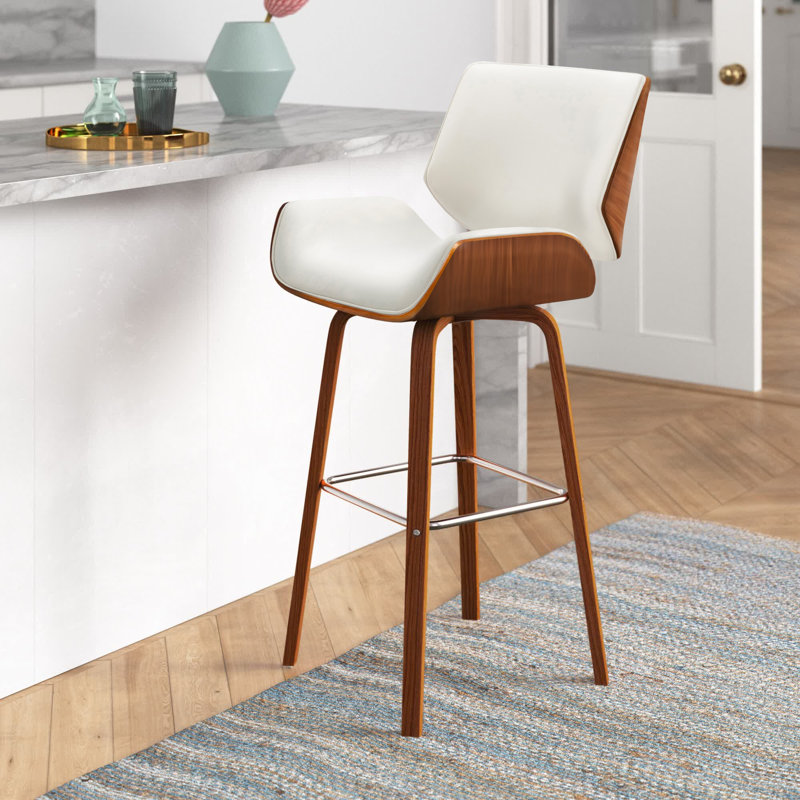 Tabouret tournant 29,92 "Borica, Blanc