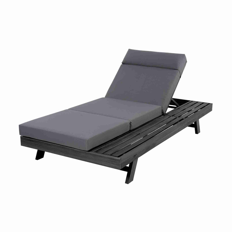 Lounge Chaise Set, Dark Gray, Black
