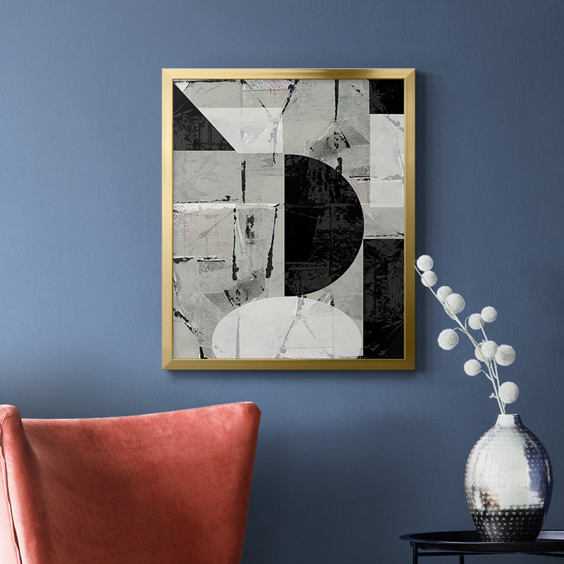 «Abstract Neutralité I», toile encadrée de qualité supérieure - prête à être accrochée, Or, H 24 po x l 20 po