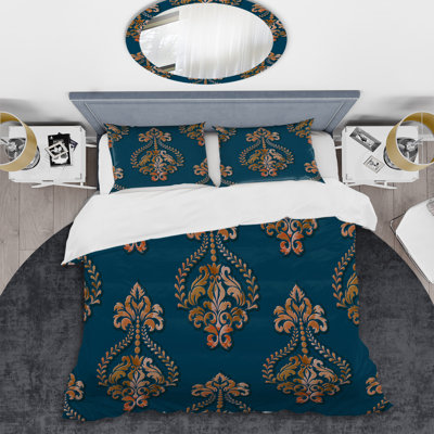 Blue Damask - Patterned Duvet Cover Set