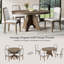 Ensemble de table de salle à manger extensible Vintage pour 4 à 6 personnes avec 4 chaises rembourrées-1577766105