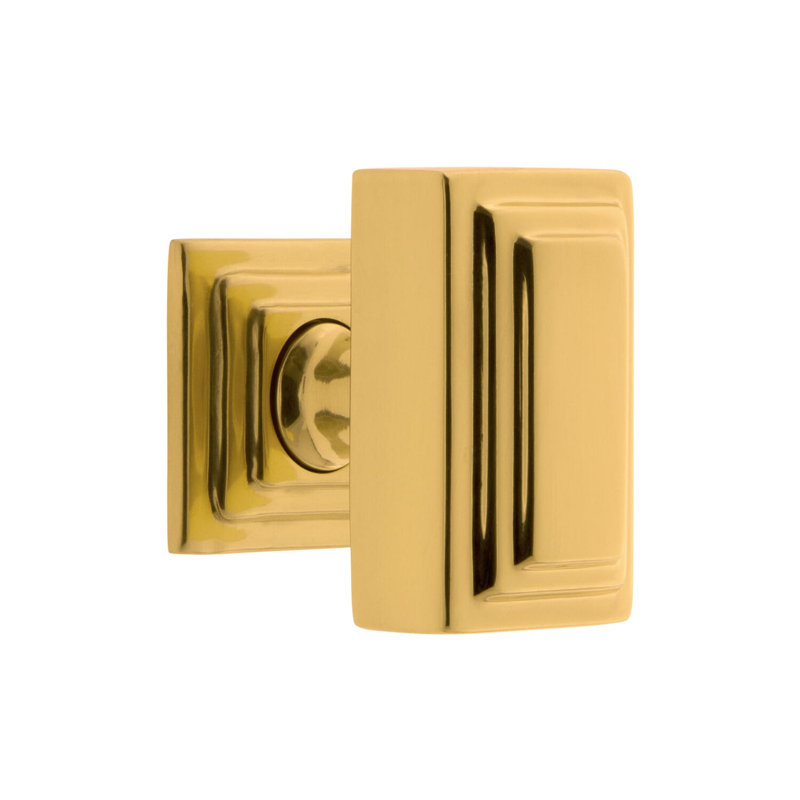 Carré Rectangular Knob, Lifetime Brass