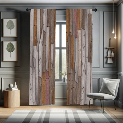 Paire de rideaux rustiques East Urban Home