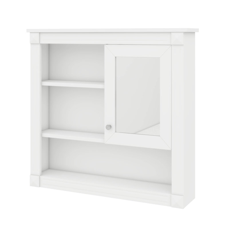 Armoire de salle de bain murale 32 po avec miroir et 4 tablettes intérieures réglables en hauteur, Blanc
