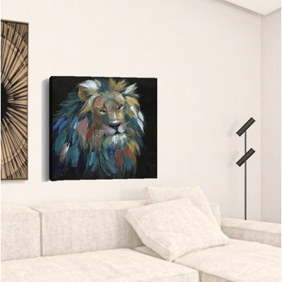 «Painted Lion Portrait», impression murale sans cadre