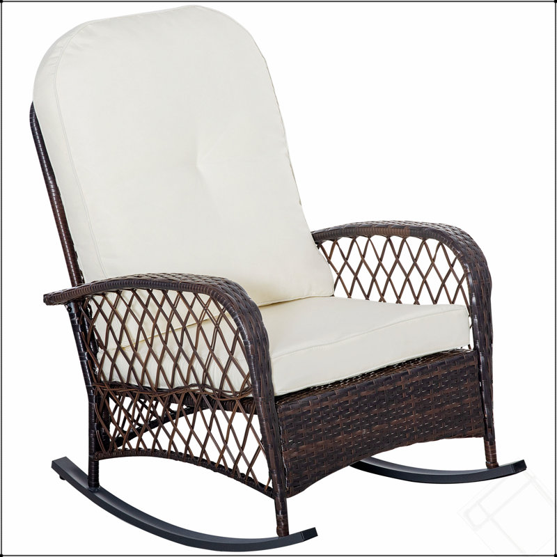Chaise berçante en osier pour l'extérieur Outsunny