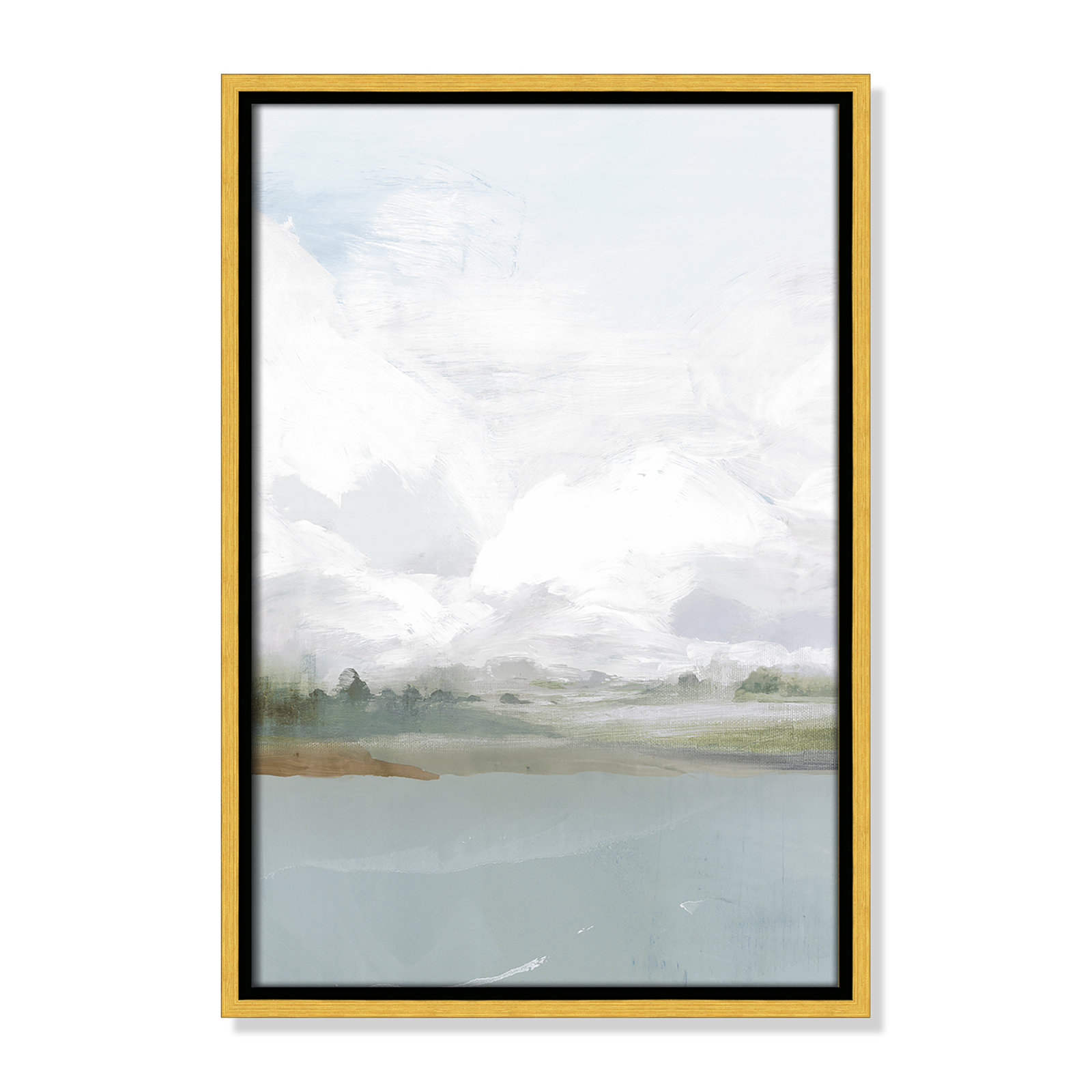 All Shore Painting, 19.5" H x 13.5" W, Gold