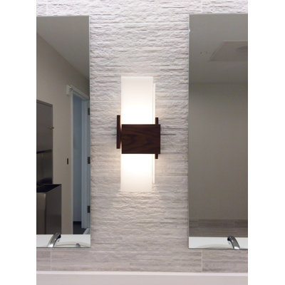 Solid Wood LED Flush Mounted Sconce