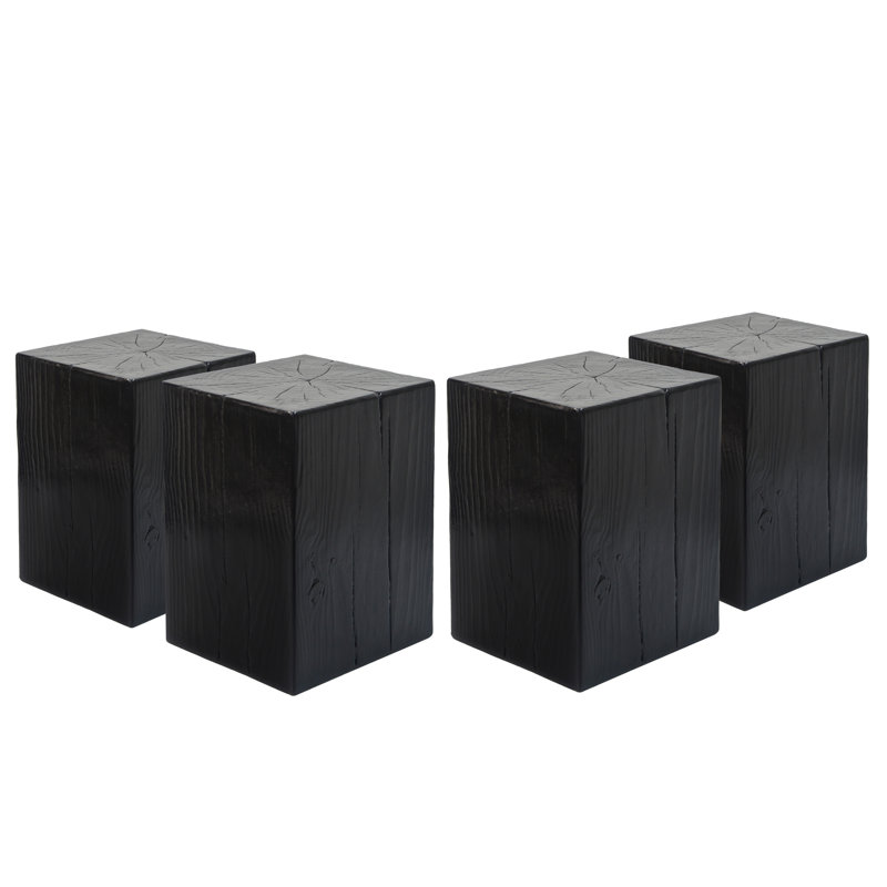 Black Wood-Look End Table, 14" Wide, And Lightweight, Indoor Outdoor Use Color, X 18", Wood-Like Appearance,