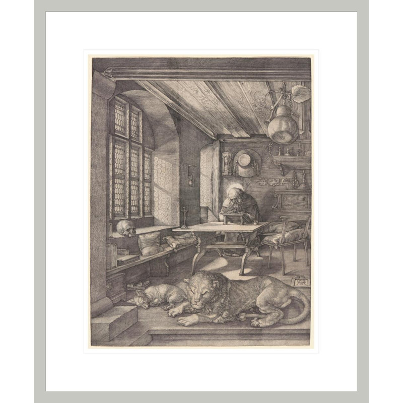 «St. Jerome in His Study» par Albrecht Dürer, impression giclée encadrée, H 21,36 po x l 17,75 po