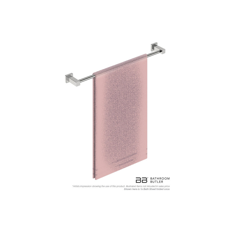 Polished Stainless Steel Double Bar Wall Mounted Towel Rail